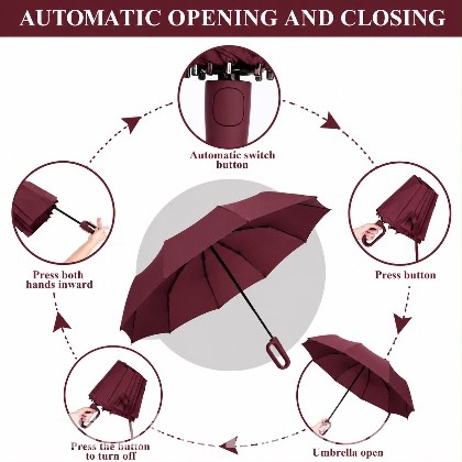 Automatic Umbrella For Men Women Fully Opened R Foldingdoubl